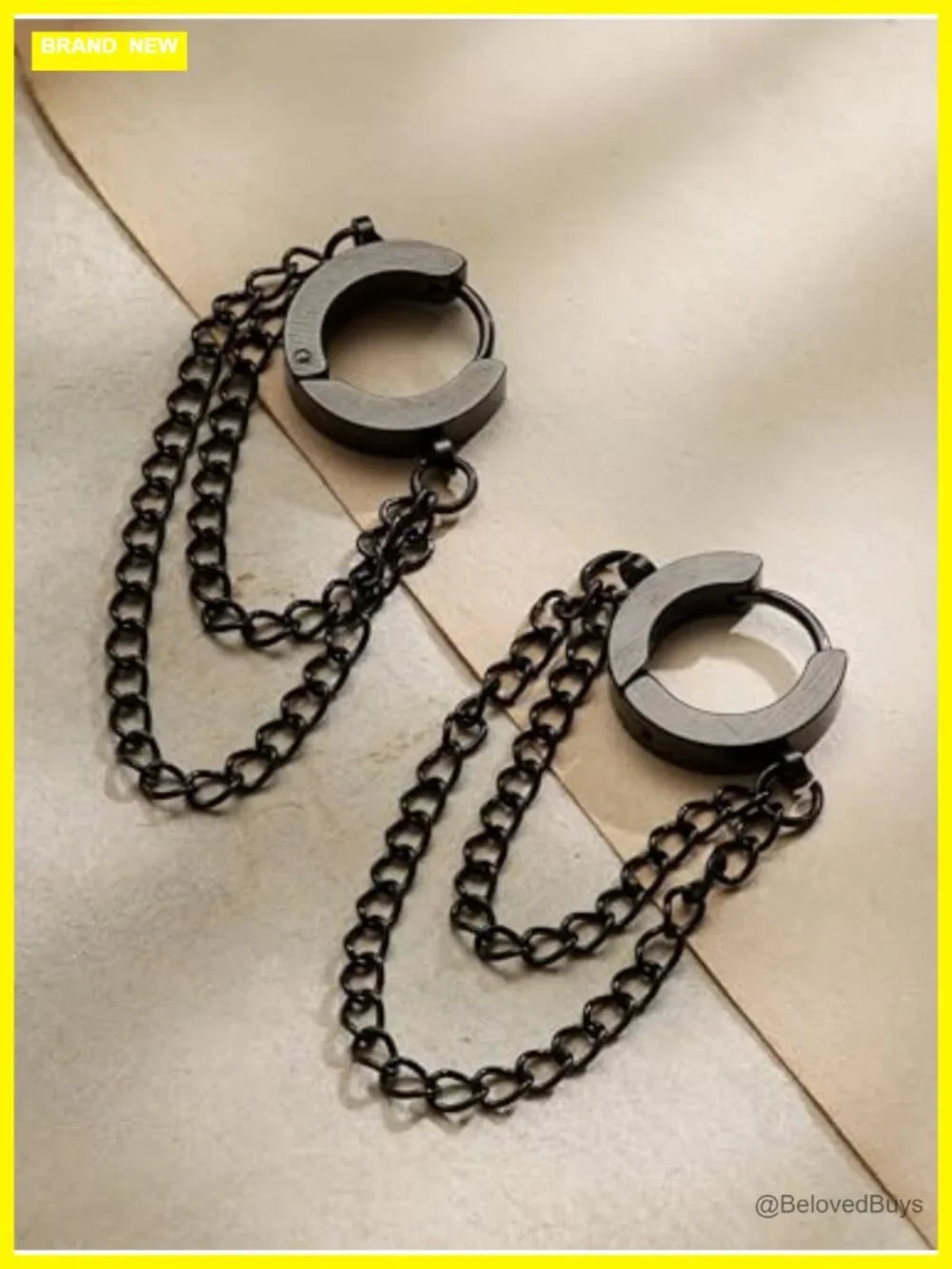 Titanium Steel Hoop Chain Earrings Gothic Punk Grunge